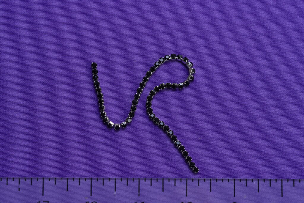Stainless Steel Silver Base 3mm Black Tennis Chain Permanent Jewelry Chain-Tier 2