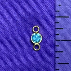 Cup Style Birthstone Teal/Gold Stainless