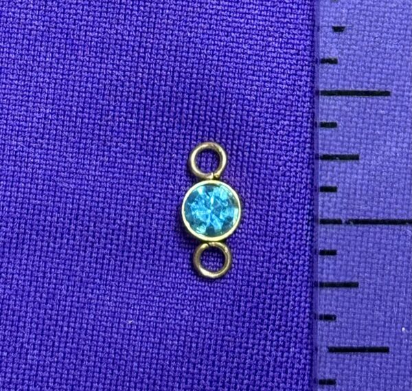 Cup Style Birthstone Teal/Gold Stainless