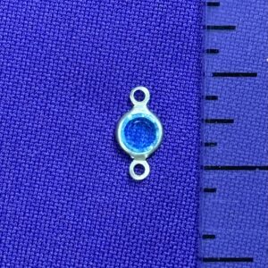 Two Sided Birthstone Aqua/Silver Stainless