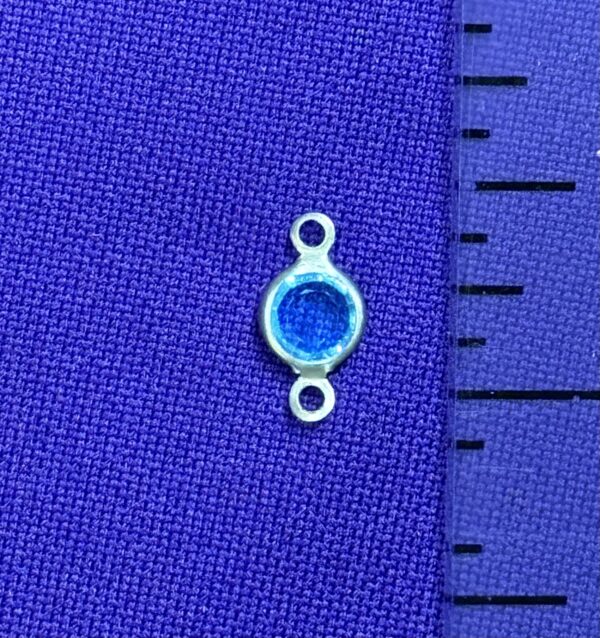 Two Sided Birthstone Aqua/Silver Stainless