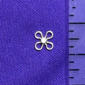 Open Flower w/CZ Sterling Silver