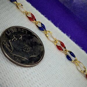 Stainless Steel Red White and Blue Permanent Jewelry Chain-Tier 1